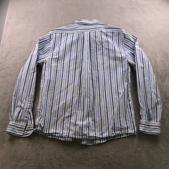 Brooks Brothers Mens Shirt Medium Pinstriped Long Sleeve Button Down Blue White - Picture 12 of 12